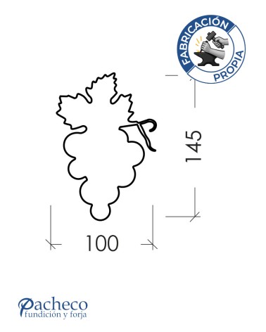 Celosía de hierro patrón racimos de uvas para cerramientos de chalets