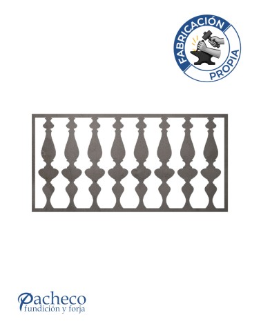 Celosía de hierro diseño balaustres anchos para cerramientos clásicos en fachadas y terrazas