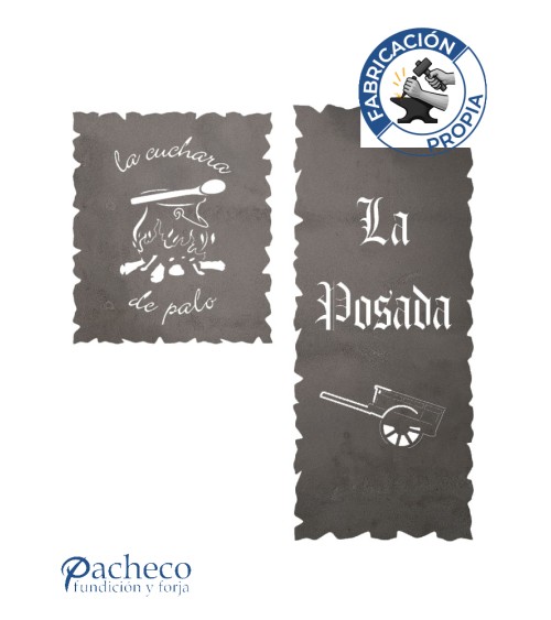 Placa de hierro contorno irregular decorativa para señalización y rotulación personalizada Placa de hierro contorno irregular decorativa para señalización y rotulación personalizada