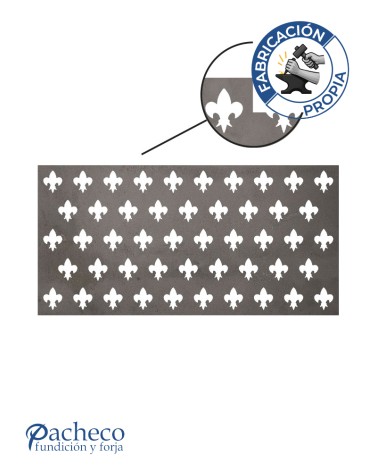 Panel de celosía de hierro diseño flor de lis para barandillas y divisores exteriores