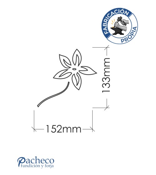 Celosía de hierro patrón flores pequeñas caladas para cerramientos decorativos en viviendas unifamiliares