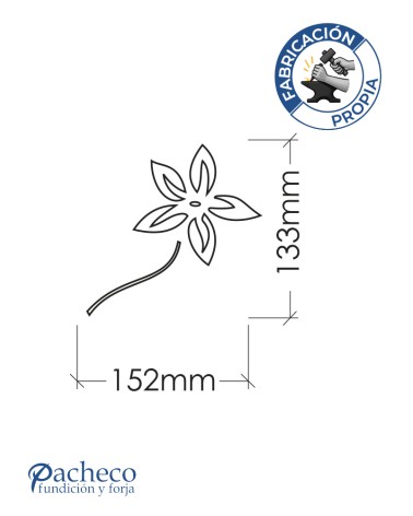 Celosía de hierro patrón flores pequeñas caladas para cerramientos decorativos en viviendas unifamiliares