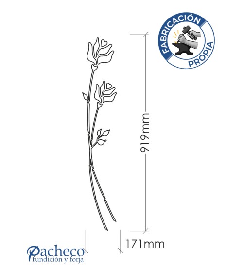 Celosía de hierro diseño rosas verticales para cerramientos elegantes en jardines y fachadas de chalets