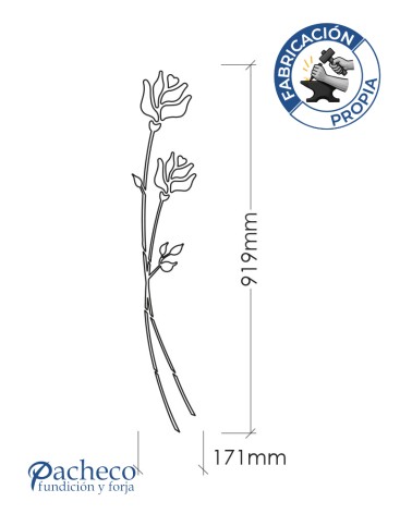 Celosía de hierro diseño rosas verticales para cerramientos elegantes en jardines y fachadas de chalets