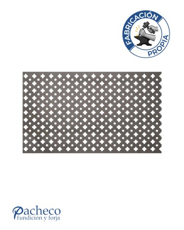 Celosía de hierro diseño panot calado para cerramientos decorativos en chalets y jardines