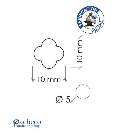Celosía de hierro diseño panot calado para cerramientos decorativos en chalets y jardines