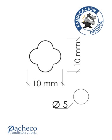 Celosía de hierro diseño panot calado para cerramientos decorativos en chalets y jardines