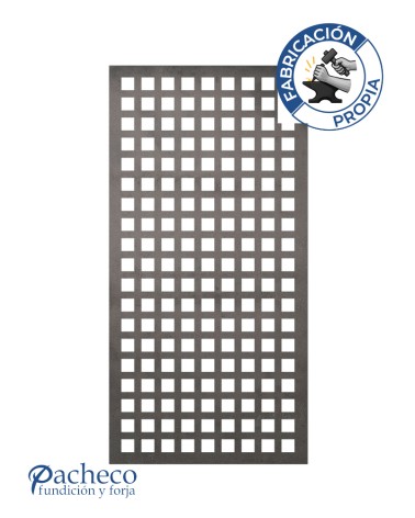 Celosía de hierro patrón cuadrados para cerramientos modernos en viviendas unifamiliares