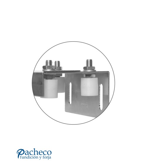 Cajas de poleas guía regulable a pared para puerta autoportante