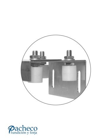 Cajas de poleas guía regulable a pared para puerta autoportante