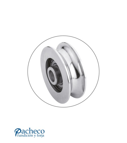 Polea canal "U" 20 mm para puerta corredera