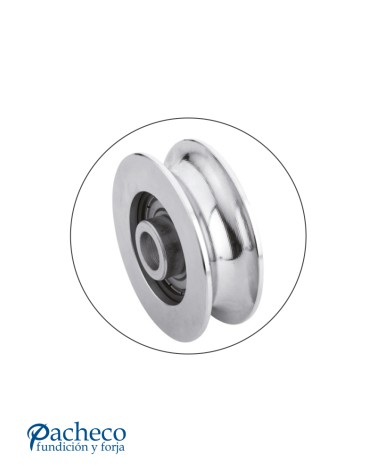 Polea canal "U" 20 mm para puerta corredera