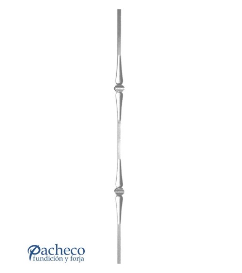Balaustre Forjado Doble Lágrima Macolla Central Cuadrado 14 mm
