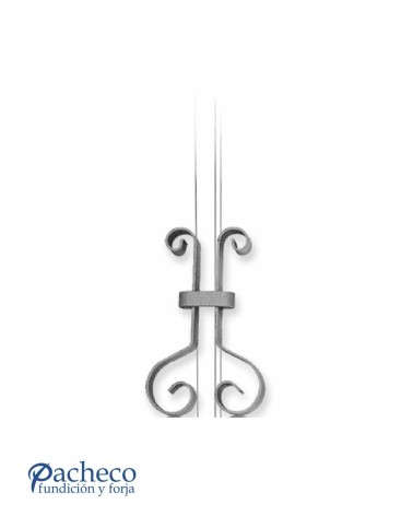 Pieza Central de Hierro Forjado Doble Pletina 16x3-20x3 mm