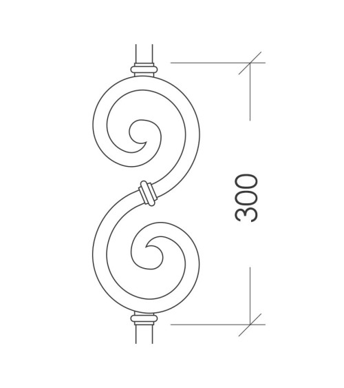 Balaustre Forjado Ese  Macollas Cuadrado 14-16 mm