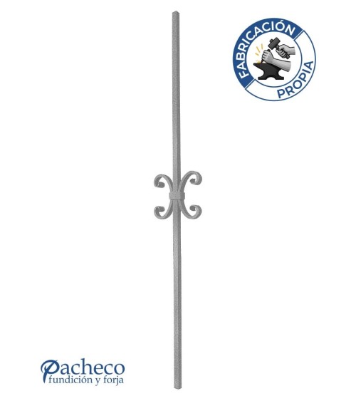 Balaustre Forjado Dos Ces Centrales Cuadrado 16 mm