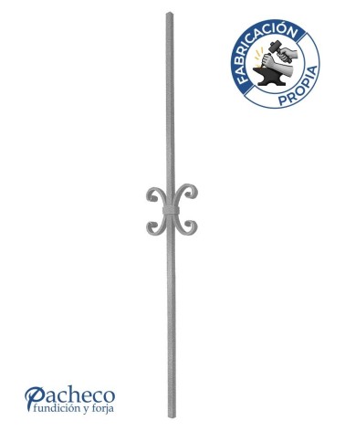 Balaustre Forjado Dos Ces Centrales Cuadrado 16 mm