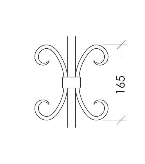 Balaustre Forjado Dos Ces Centrales Cuadrado 16 mm