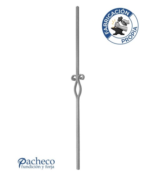 Balaustre Forjado Volutas Óvalo Central Cuadrado 16 mm