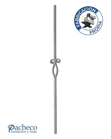 Balaustre Forjado Volutas Óvalo Central Cuadrado 16 mm