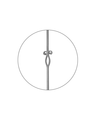 Balaustre Forjado Volutas Óvalo Central Cuadrado 16 mm