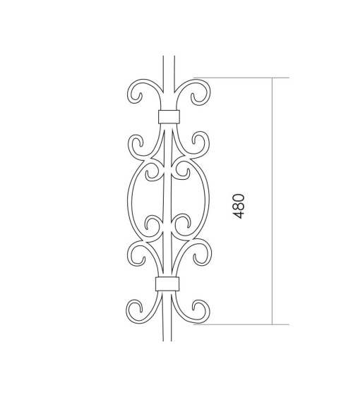 Balaustre Forjado Ces Centrales Cuadrado 16 mm
