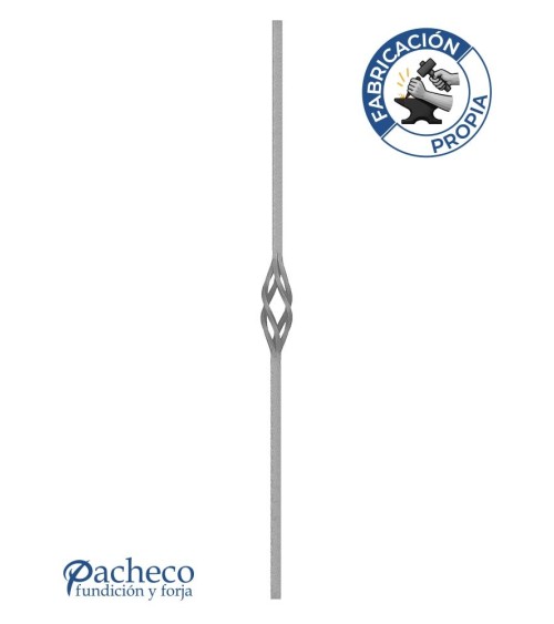 Balaustre Forjado Piña Central Cuadrado 16 mm