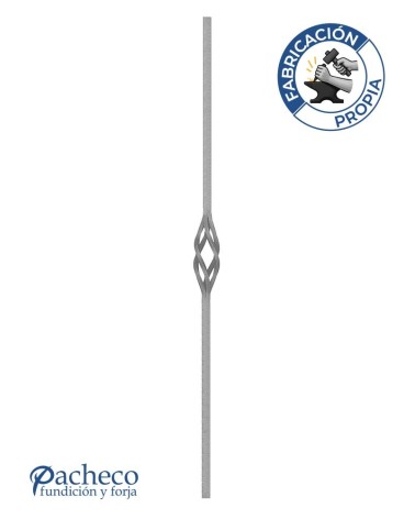 Balaustre Forjado Piña Central Cuadrado 16 mm