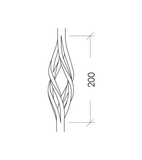 Balaustre Forjado Piña Central Cuadrado 16 mm