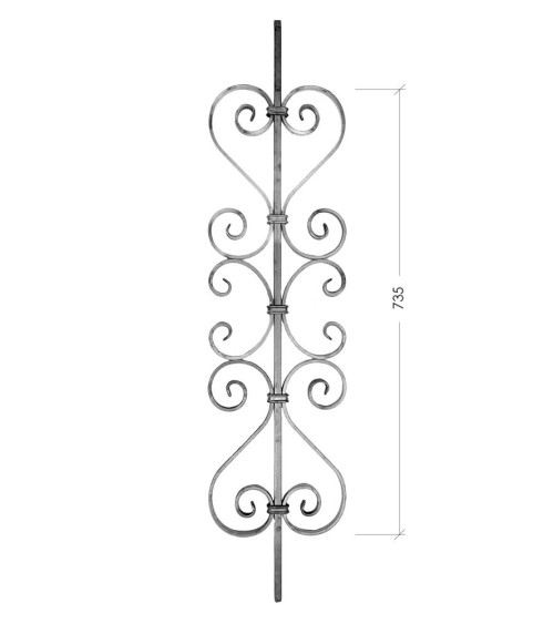 Balaustre Forjado Eses y Ces Cuadrado 12 mm