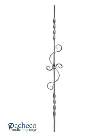 Balaustre Forjado Entorchado Eses Centrales Cuadrado 12 mm
