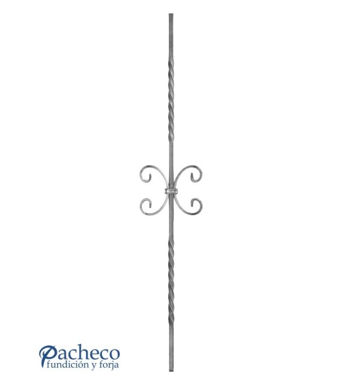 Balaustre Forjado Entorchado Dos Ces Centrales Cuadrado 12 mm