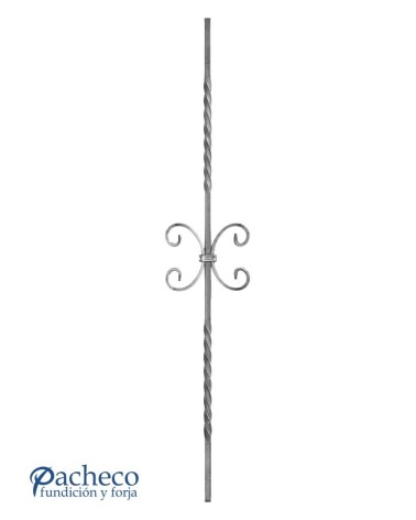 Balaustre Forjado Entorchado Dos Ces Centrales Cuadrado 12 mm