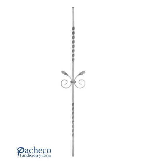 Balaustre Forjado Entorchado Ces con Cola Pez Cuadrado 12 mm