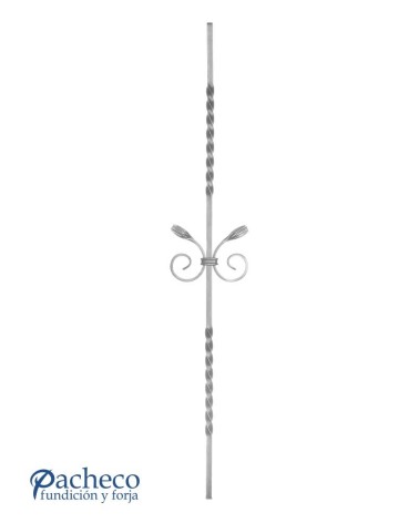 Balaustre Forjado Entorchado Ces con Cola Pez Cuadrado 12 mm