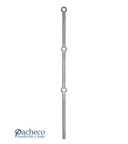 Balaustre Forjado Anillo Triple Redondo 25 mm