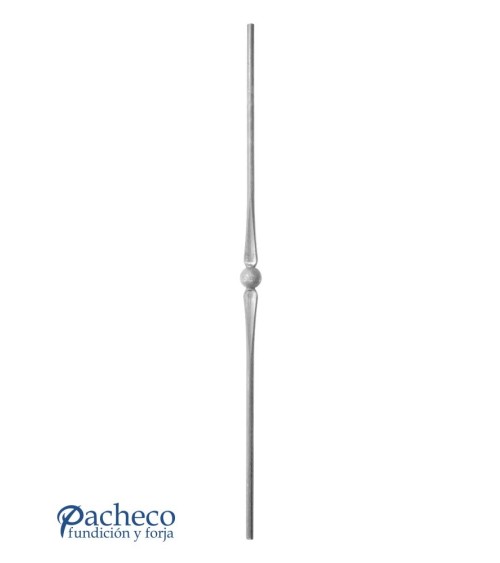 Balaustre Forjado Doble Lágrima Bola Central Redondo 14 mm