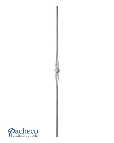 Balaustre Forjado Doble Lágrima Bola Central Redondo 14 mm