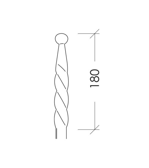Balaustre Lanza de Forja Bola Extremo Entrochado Cuadrado 16 mm