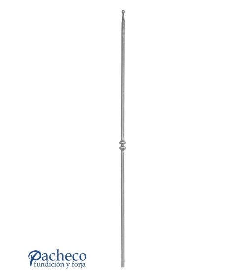 Balaustre Lanza de Forja Bola Doble Anillo Redondo 16 mm