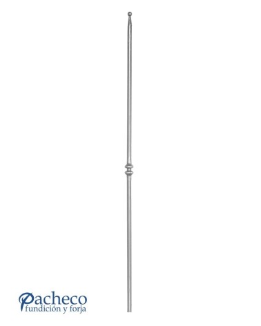 Balaustre Lanza de Forja Bola Doble Anillo Redondo 16 mm