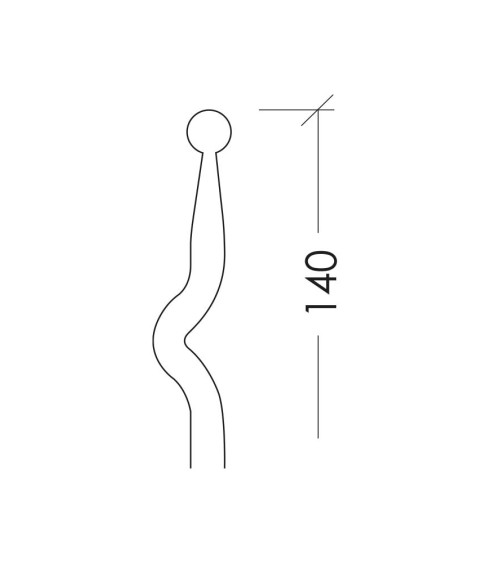 Balaustre Lanza de Forja Bola C en el extremo Redondo 16 mm