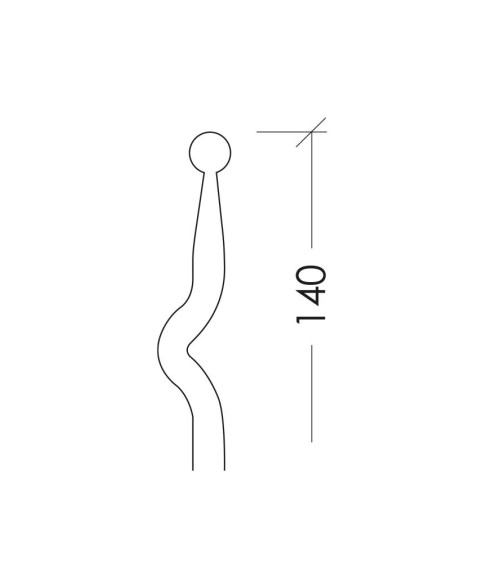 Balaustre Lanza de Forja Bola C en el extremo Cuadrado 16 mm