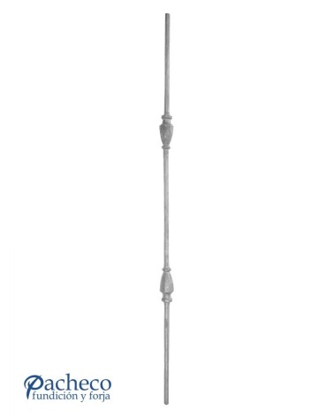 Balaustre Forjado Doble Adorno Cáliz Invertido Redondo 14 mm