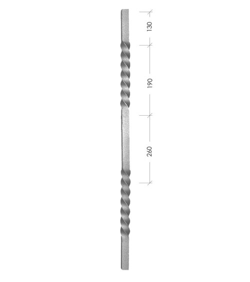 Balaustre Forjado Entorchado 900 mm alto Cuadrado 12-14-16-20 mm