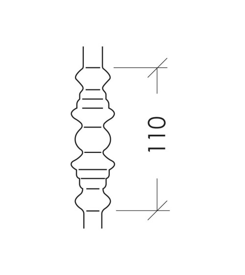 Balaustre Forjado Macolla Central  Redondo 14 mm