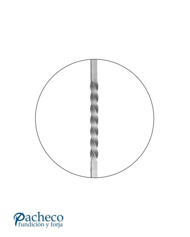Balaustre Forjado Entorchado 1250 mm alto Cuadrado 14-16-20 mm