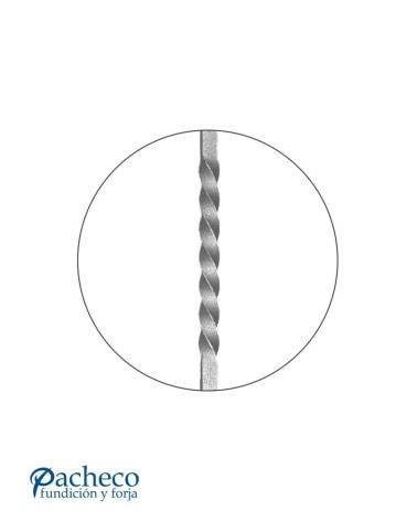 Balaustre Forjado Entorchado 1500 mm alto Cuadrado 14-16-20 mm