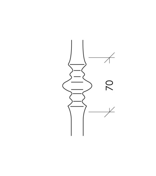Balaustre Forjado Nudo Central Forja Redondo 14 mm