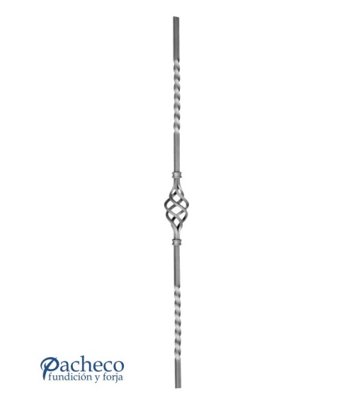 Balaustre Forjado Entorchado Piña Central Cuadrado 14-16 mm